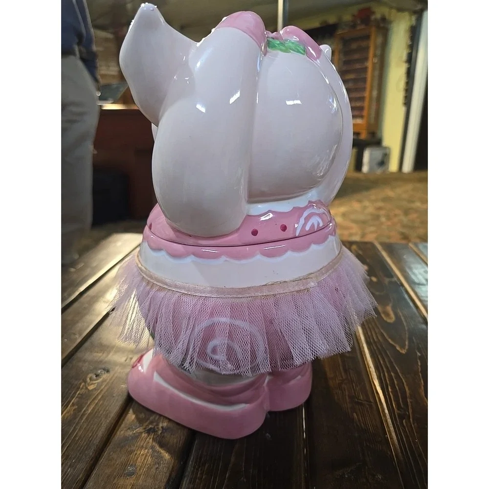 Vintage Ballerina Dancing Pink Pig‎ with Tutu Ceramic Cookie Jar  11 